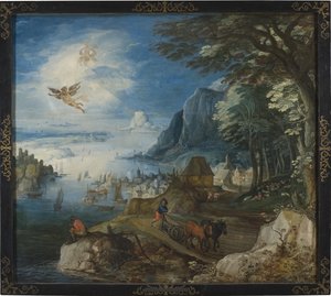Landschaft mit dem Sturz des Ikarus, von Joos de Momper dem Jüngeren von Joos or Josse de The Younger Momper