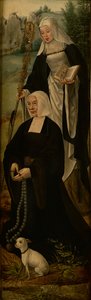 Heilige Monika und ein Spender, ein Flügel eines Altarstücks von Joos van (follower of) Cleve