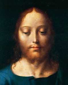 Christusgesicht, Das letzte Abendmahl (Detail) von Joos van Cleve