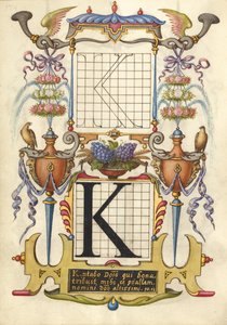 Anleitung zum Konstruieren des Buchstabens K von Joris Hoefnagel