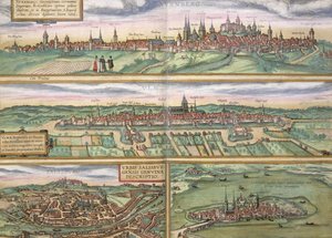 Karte von Nürnberg, Ulm und Salzburg, aus 