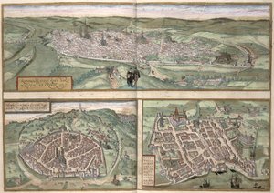 Stadtpläne von Rouen, Nimes und Bordeaux, aus 