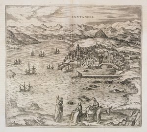 Ansicht von Santander von Joris Hoefnagel