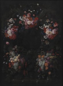 Steinkartusche mit Obst- und Blumengirlande von Joris van Son