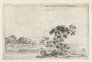 Landschaft mit Figuren bei einem Baum von Joris van der Haagen