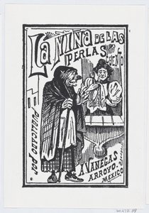 Eine Frau weint mit einem Taschentuch in der Hand und spricht mit einer alten Hexe, Illustration..., ca. 1880-1910