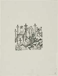 Teufel auf dem Friedhof von José Guadalupe Posada