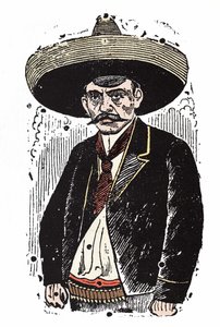 Emiliano Zapata (1880-1919), mexikanischer Revolutionär. Xylographie von Jose Guadalupe Posada (1852-1913)