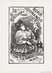 Profil einer Frau, die in einem Stuhl sitzt, den Kopf zurücklehnt und eine Blume hält, ca. 1890 von José Guadalupe Posada