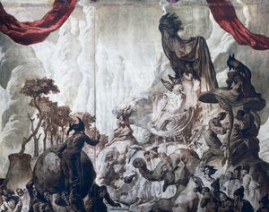 Dekoration im Ballsaal des Hotel Wandel in Paris, 20. Jahrhundert (Fresko) von José María Sert