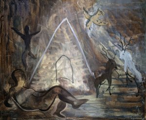 Figuren und Hirsche von José Moreno Villa