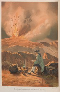Lazzaro Spallanzani beobachtet den Ausbruch des Ätna. Aus: La ciencia y sus hombres, 1879