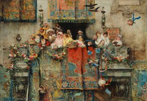 Der Karneval in Rom von Jose Benlliure y Gil