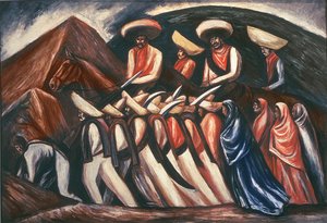 Zapatisten marschieren - geführt von Emiliano Zapata und Pancho Villa während der mexikanischen Revolution von 1911 von José Clemente Orozco