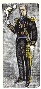 Die Mexikanische Revolution (1910-1920): Porfirio Diaz (1828-1915), Präsident der Republik Mexiko. Holzschnitt von Jose Guadalupe Posada (1852-1913)