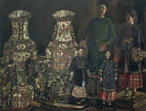 Chinesen und Vasen, 1927, Expressionismus