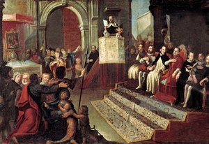 Heiliger Vinzenz Ferrer während des Kompromisses von Caspe 1412 von Jose Ingles
