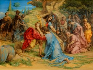 Jakob und Esau versöhnen sich