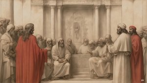 Jesus angeklagt vor dem hohen Rat der Juden