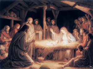 Jesus in der Krippe von Josef Johann Michel