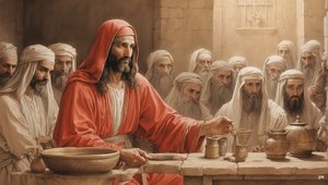 Jesus sagt den Dienern, füllt die Wasserkrüge - Hochzeit von Kanaan