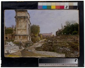 Das Forum Romanum mit dem Titusbogen und dem Kolosseum von Josef Theodor Hansen