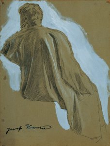 Sitzender Mann (Draperiestudie) von Josef Wawra