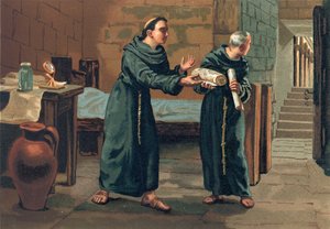 Roger Bacon sendet sein Magnum Opus an den Papst von Josep or Jose Planella Coromina