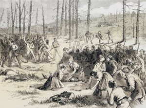 Die Kohlenunruhen in Scranton, Pennsylvania, USA von Joseph (after) Becker