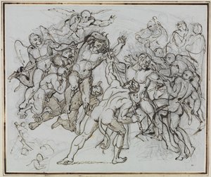 Am Pechsee des Krämers Ciampolo von Navarra (Dante Inferno, Canto 22, V 34) von Joseph Anton Koch
