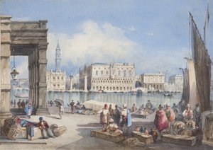 "Venedig", eingeklebt auf die Titelseite von Thomas Moodys Tagebuch einer Reise durch die Schweiz und Italien, 1822