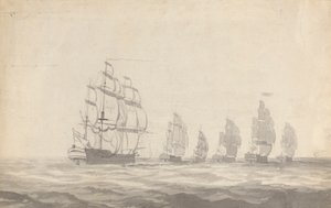 Sechs Schlachtschiffe bei schwerer See von Joseph Cartwright