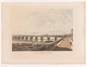 Ansicht der Waterloo Bridge von der Ostseite der Terrasse des Somerset House von Joseph Constantine Stadler