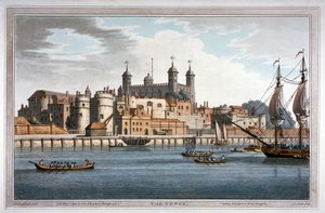 Südansicht des Tower of London mit Booten auf der Themse, 1795 von Joseph Constantine Stadler