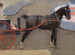 Pferd und Wagen mit Dame von Joseph Crawhall