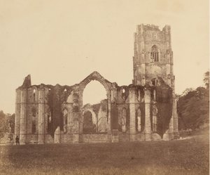Fountains Abbey. Die Kapelle der Neun Altäre, Außenansicht, 1850er Jahre von Joseph Cundall