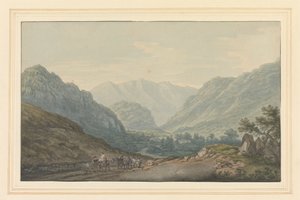 Ansicht auf der Straße von Ambleside nach Keswick vom 6-Meilen-Stein von Joseph Farington