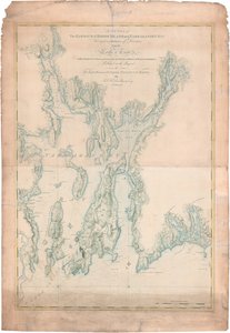 Eine Karte des Hafens von Rhode Island und der Narragansett Bay