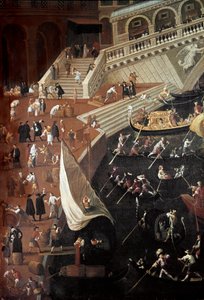 Regatta an der Ponte di Rialto in Venedig (Detail)