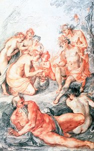 Studie, Taufe eines Kindes, um 1584-1609 von Joseph Heintz the Elder