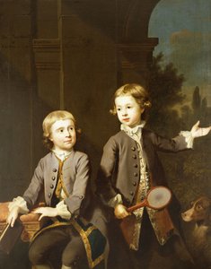 Doppelporträt von Henry Penruddocke Wyndham und seinem Bruder Wandham, Dreiviertellänge, 1743 von Joseph Highmore