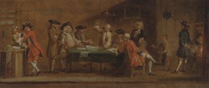 Figuren in einer Taverne oder einem Kaffeehaus, ca. 1725 oder nach 1750