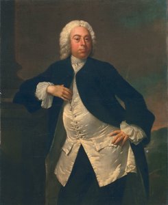 Mann in einer weißen Seidenweste, ca. 1745-50
