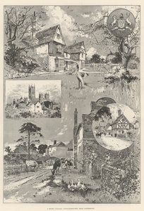 Ein Modell-Dorf, Patricksbourne, in der Nähe von Canterbury