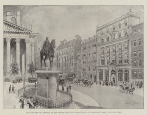 Hauptbüros in Cornhill, der britischen Niederlassung der Mutual Life Insurance Company of New York von Joseph Holland Tringham