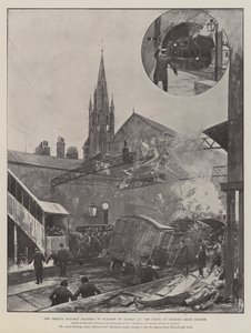 Der schwere Eisenbahnunfall in Glasgow am 30. August, die Szene am Charing Cross Bahnhof
