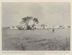 Blick auf das Lager in Pitsani Pothlugo von Südosten, zeigt einen Teil der Zelte der Truppen, wie sie von Jameson verlassen wurden von Joseph Holland Tringham