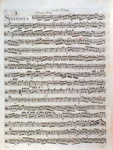 Seite der Partitur der Symphonie in C-Dur von Pleyel von Joseph Ignace Pleyel