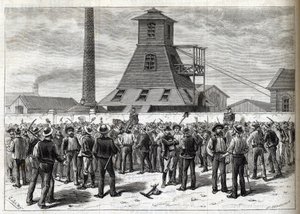 Streik in den Anzin-Minen (Pas-de-Calais) 1884 - Zeichnung von Julien - Gravur in „Le journal illustré“ 1884