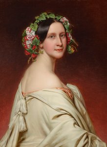 Porträt der Schauspielerin Charlotte von Hagn 1809-1891, 1850 von Joseph Carl Stieler